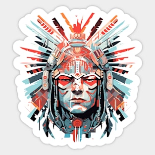 Ancien Aztec Warrior Mystical Abstract Sticker